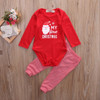 2Pcs Newborn Baby Girls Boys Christmas Clothes Santa Claus Romper +Pants Outfits Long Sleeve Kids Boy Girl Clothes 0-18M