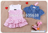 2Pcs Kids Clothing set Baby Girls Dress + Top Summer Beach Denim Waistcoat Outfits