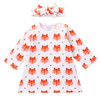 2Pcs Fashion Baby Girl Dress Newborn Baby Girls Pajamas Cotton Fox Dress Headband Outfit Cute Sets Clothes