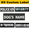 2Pcs Custom Dog k9 Pet Harness Collar Label Personalize SERVICE Dog DIY Name Police k9 Pets Dog Harness Vest Label Sticker
