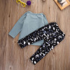 2Pcs Clothes Newborn Kids Infant Baby Girls Tops Shirt+Long Pants Outfits Set