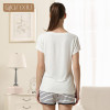 Qianxiu Sleepwear Suit Knitted Cotton Pajama Set For Women Modal Stripes Women Pijamas