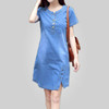 QAZXSW Spring Summer Denim Dress For Women 2018 Harajuku Jeans Dress With Button Slip Plus Size Sarafans Vestidos Feminino HB065