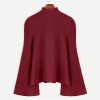 Dotfashion Mock Neck Bell Sleeve Jersey Sweater 2017 Women Turtleneck Loose Pullovers Long Sleeve Elegant Sweater