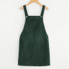 Dotfashion Bib Pocket Front Overall Short Dress 2018 Pink Zip Button Pinafore Shift Dress Female Sleeveless Plain Dress