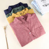 Dioufond Women Korean Style Shirts Fashion V-Neck Blouse Casual Cotton Shirt Ladies Pocket Tops Female Blusas Femininas