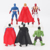 6Pcs/set 10.5cm The Figures SuperHeroes Toy Baby Hulk Captain America Thor Iron Man pvc model toys
