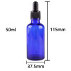 6pcs 50ml Cobalt Blue Glass Dropper Bottles with Pipette Empty Perfumes Bottles Liquid Jars