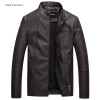 Varsanol Causal Leather Jackets Male Long Sleeve Winter Thick Pocket Mens PU Bomber Outerwear Hot Sale Zipper Brand Clothing2017