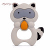 TYRY.HU Silicone Raccoon Teether Silicone Teething Beads Rubber Teething Ring Babies Beads Carrier Baby Safety Holder Accessory TYRY.HU Silicone Raccoon Teether Silicone Teething Beads Rubber Teething Ring Babies Beads Carrier Baby Safety Holder Accessory