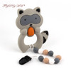 TYRY.HU 1x Silicone Beads Baby Teether Silicone Teething Bead bpa Free Personalized Teething Necklaces Raccoon Silicone Teether