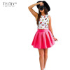 TYJTJY Vestidos Fashion Dress Women 2017 Summer Beach Sleeveless Casual Dresses Party Short Mini Dress Two Piece Women Clothes