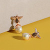 New Baroque Pearl Honey Bee Drop Earring 22ct Rosegold