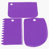 3Pcs/set Plastic Dough Knife Icing Fondant Scraper Jagged Edge Cake Spatula Baking Pastry Tools Plain Smooth Cake Paddle