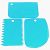 3Pcs/set Plastic Dough Knife Icing Fondant Scraper Jagged Edge Cake Spatula Baking Pastry Tools Plain Smooth Cake Paddle