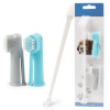 3Pcs/set Pet Finger Toothbrush Dog Brush Breath Double Head Teeth Care Dog Cat Cleaning Toothbrushes For Dogs Pet Supplies