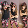 3pcs Toddler Infant Girls Outfits Headband+T-shirt+Floral Pants Outfit Kids Summer Clothes Set 1-8Y