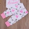 3PCS Set Newborn Clothes The Princess Has Arrived Baby Girl Long Sleeve Bodysuit Tops+Pant Legging Hat Outfit Kid Clothing 0-24M