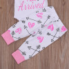 3PCS Set Newborn Clothes The Princess Has Arrived Baby Girl Long Sleeve Bodysuit Tops+Pant Legging Hat Outfit Kid Clothing 0-24M