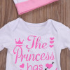 3PCS Set Newborn Clothes The Princess Has Arrived Baby Girl Long Sleeve Bodysuit Tops+Pant Legging Hat Outfit Kid Clothing 0-24M