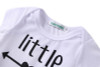 3PCS Set Newborn Baby Clothes Little Sister Print Baby Romper Bodysuit+Striped Pant Headband Outfits Children Clothing Set 0-24M