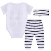 3PCS Set Newborn Baby Clothes Little Sister Print Baby Romper Bodysuit+Striped Pant Headband Outfits Children Clothing Set 0-24M