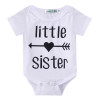 3PCS Set Newborn Baby Clothes Little Sister Print Baby Romper Bodysuit+Striped Pant Headband Outfits Children Clothing Set 0-24M