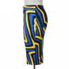 H Han Queen New Slim Vintage High Waist Skirt Plus Size Geometric Printed Pencil Skirts Women Knee-Length Ladies Office Clothing
