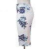 H Han Queen Jupe Faldas Plus Size Vintage Midi Skirt Women Slim Office Sexy Fashion Flowers Print Slim High Waist Pencil Skirts