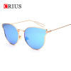 H 2017 new women's sunglasses women sun glasses Vintage retro big frame Brand design Metal mirror lens oculos de sol feminino