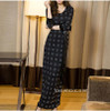 GZDL Vintage Women Plaid Print 3/4 Sleeve Dress Vestidos Casual O Neck Spring Summer Belted Evening Party Long Maxi Dress CL1965