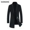 GUIXIANG 2017 Men's fashion double-faced woolen trench coat jacket Men's casual woolen embroidered jackets wool men coat