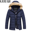 GUEQI ADD Fleece Man Warm Black Parkas Plus Size L-3XL New Fur Hooded Windproof Outerwear Men Casual Winter Long Jackets