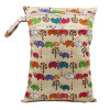 30x40cm Washable Baby Cloth Diaper Bags Nappy Reusable Waterproof Cartoon Print Double Zipper Pockets Wet Dry Bags Wetbags
