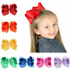 30PCS/LOT 6" Big Hair Bow Girls Solid Ribbon Hair Bows With Clip Boutique Hair Accessories Kids Hairpin 588