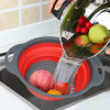 2pcs/set Foldable Silicone Colander Fruit Vegetable Washing Basket Strainer Collapsible Drainer With Handle Kitchen Tool