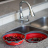 2pcs/set Foldable Silicone Colander Fruit Vegetable Washing Basket Strainer Collapsible Drainer With Handle Kitchen Tool