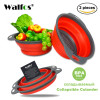 2pcs/set Foldable Silicone Colander Fruit Vegetable Washing Basket Strainer Collapsible Drainer With Handle Kitchen Tool