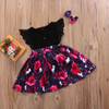 2Pcs/Set Flower Kid Baby Girl Princess Party Pageant Wedding Dress Lace Sleeve Floral Dresses With Headband