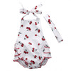 2Pcs/Set Baby Kids Girl's Sleeveless Cherry Print Playsuit Jumpsuit Rompers One-Pieces +Headband