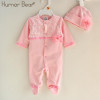 Humor Bear Princess Style Newborn Baby Girl Clothes Girls Lace Rompers+Hats Baby Clothing Sets Infant Jumpsuit Gifts