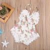 Newborn Kids Baby Girls Clothes Floral Back Cross Romper Outfits Lace V-Neck Jumpsuit Romper Playsuit