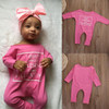 Newborn Infant Kids Baby Girl Clothes Cotton Romper Long Sleeve Letter Jumpsuit Casual Clothing Baby Girls Outfit