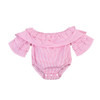 Newborn Infant Baby Girl Clothes Pink Striped Off Shoulder Romper Jumpsuit Outfit Playsuit Clothes Baby Girls