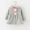 Cute Rabbit Ear Hooded Baby Girls Coat New Autumn Tops Kids Warm Jacket Outerwear &amp; Coat Children Clothing Baby Wear Girls Coats