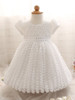 Cute Newborn Dress White For Infant Baby Christening Gown Toddler Girls White Lace Baptism Newborn Dress Toddler Chiffon Dresses