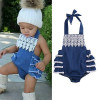 Cute Newborn Baby Girls Ruffles Lace Floral Sleeveless Cotton Romper Jumpsuit Cake Outfits