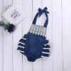 Cute Newborn Baby Girls Ruffles Lace Floral Sleeveless Cotton Romper Jumpsuit Cake Outfits