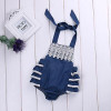 Cute Newborn Baby Girls Ruffles Lace Floral Sleeveless Cotton Romper Jumpsuit Cake Outfits