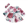 Cute Newborn Baby Girls Long Sleeve Floral Dress Headband Outfits Kids Clothes Toddler Infant Girl Flower Daily Dresses Soft